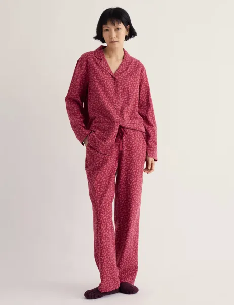 Seasalt Cornwall Pure Cotton Printed Pyjama Set Red Mix