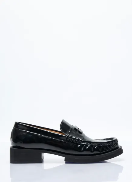 Butterfly Logo Patent Loafers