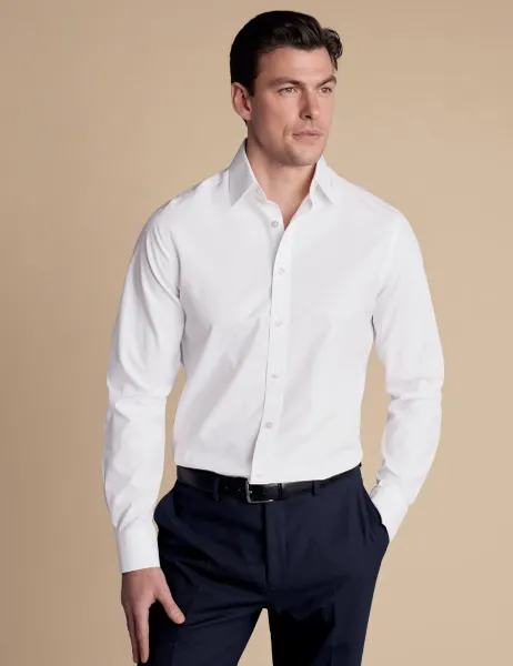 Charles Tyrwhitt Non Iron Pure Cotton Poplin Shirt White