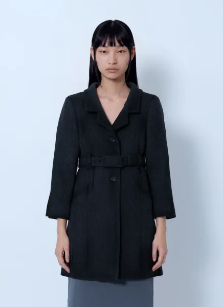 MIU MIU Single-Breasted Double Wool Coat