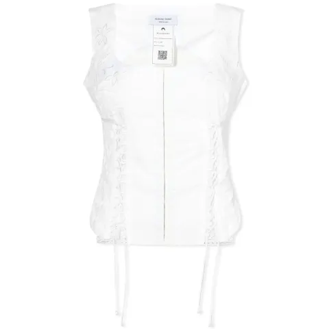 Regenerated Household Linen Laced Up Bustier