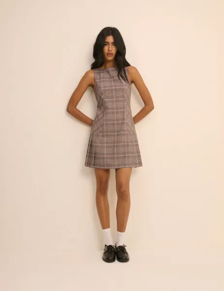 Nobody's Child Checked Mini Skater Dress Multi