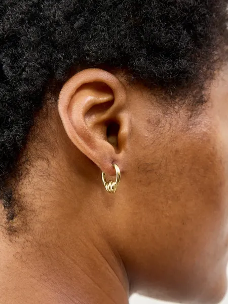 D. Louise Knot Twist Mini Hoop Earrings