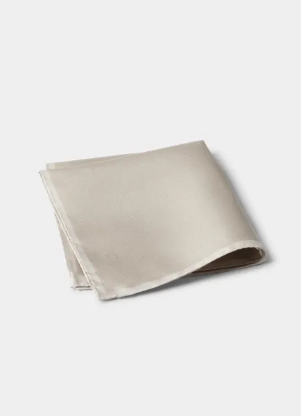 Solid Branded Silk Pocket Square