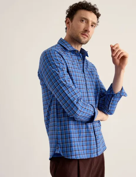 Seasalt Cornwall Regular Fit Pure Cotton Checked Shirt Blue Mix