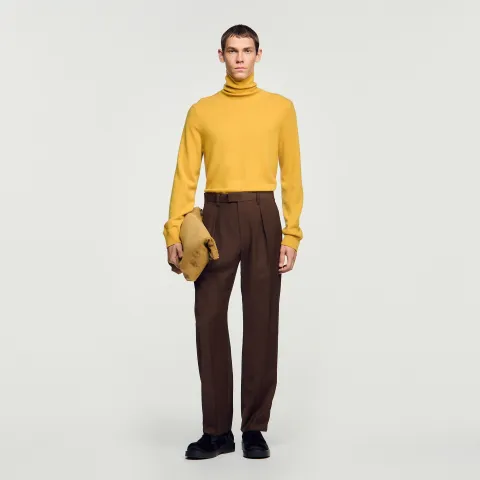 SANDRO Wide-leg wool trousers