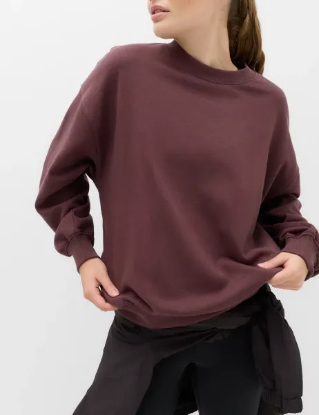 Goodmove Cotton Rich Oversized Sweatshirt Mulberry