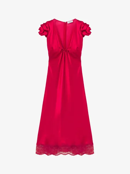 Gathered Sleeve Midi Dress