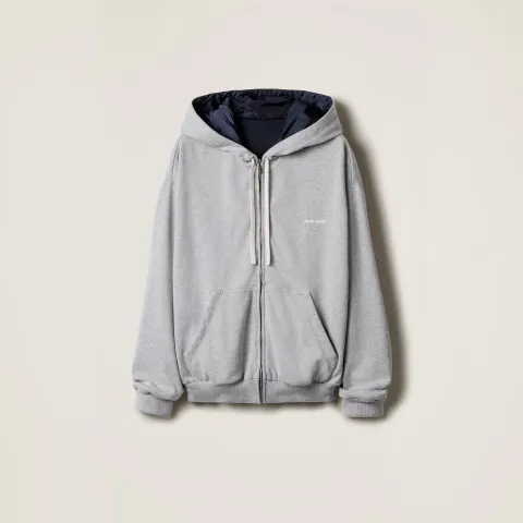 Jersey and technical pongé blouson jacket