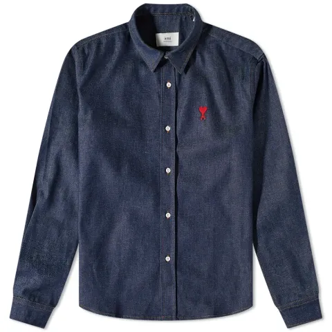 AMI Small A Heart Denim Shirt