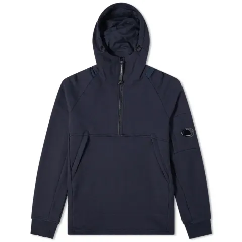 Diagonal Raised Quarter Zip Arm Lens Popover Hoody