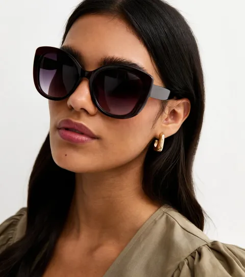 Black Oversized Cateye Sunglasses