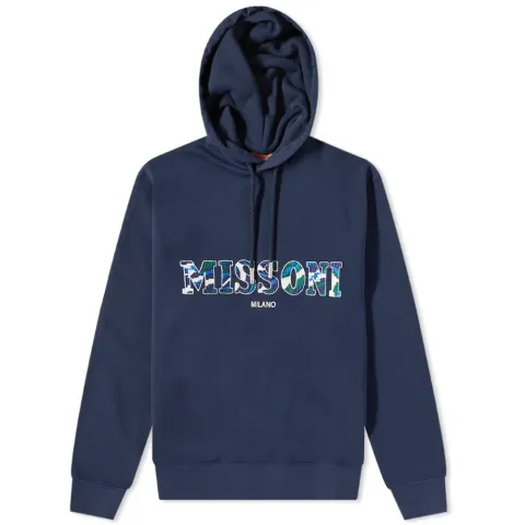 Knit Logo Popover Hoodie