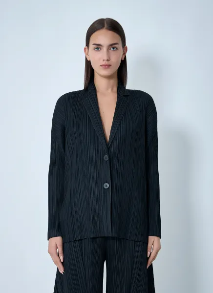 Pleated Single Breasted Blazer