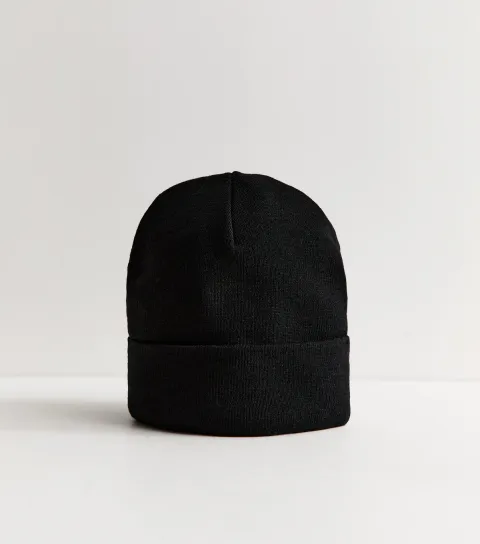 Black Knitted Beanie Hat