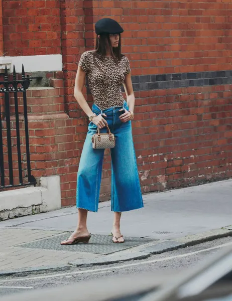 River Island Denim Mid Rise Wide Leg Culotte Jeans Denim Mix