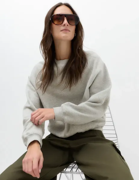 Marks & Spencer Pure Cotton Premium Ultimate Sweatshirt Grey Marl