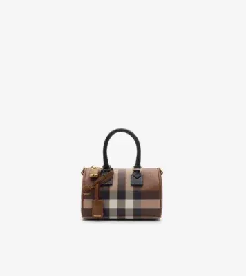 Mini Check Bowling Bag in Dark birch brown