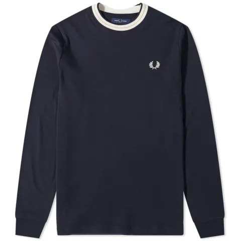 Long Sleeve Tramline Tipped Top