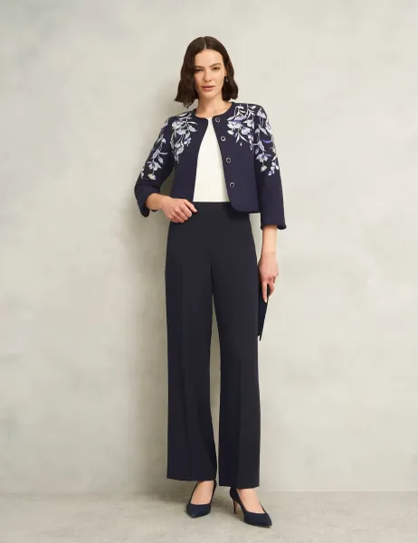 Wide Leg Trousers Navy