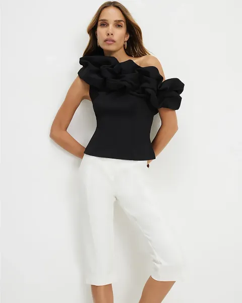 River Island Ruffled One Shoulder Top