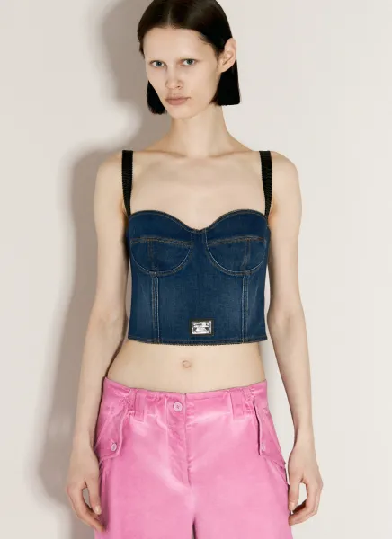 Denim Corset Crop Top