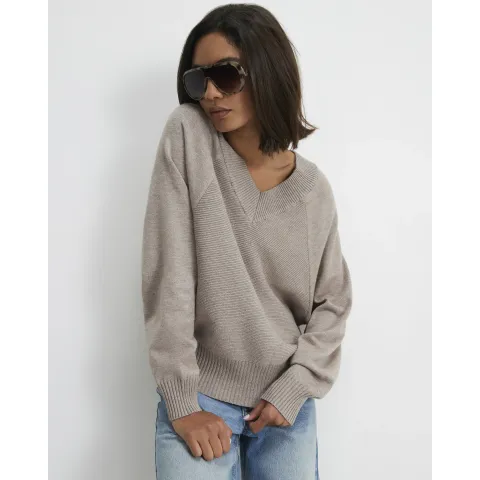 River Island Cotton V Neck Jumper