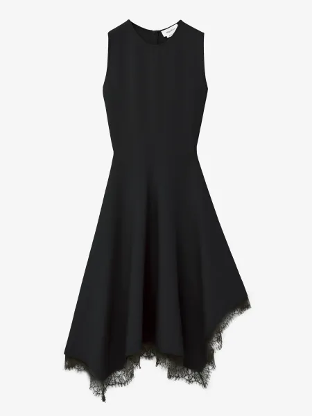 Lace Detail Asymmetric Dress