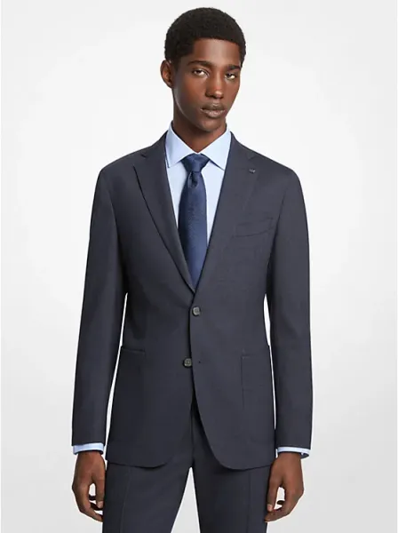 Slim-Fit Wool Blend Flannel Blazer