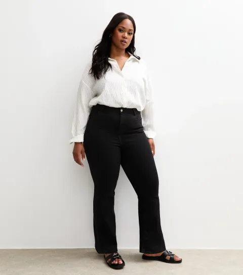 Women's Plus Size Black Bootcut Jeans Curves