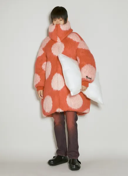 Oversized Long Polka Dot Down Coat