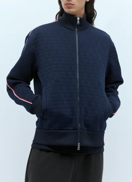 Embossed Zip-Up Sweatshirt