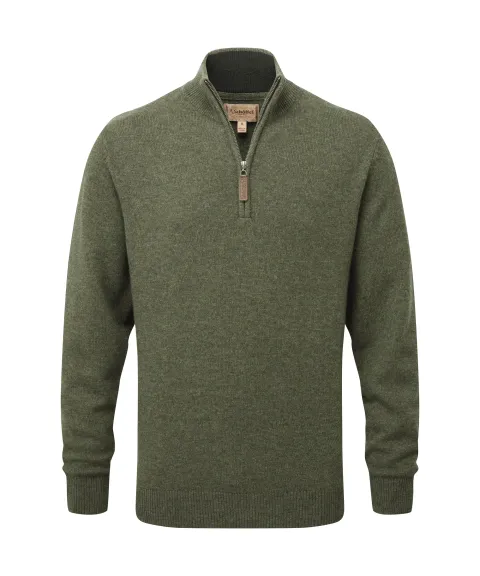 Schöffel Country Lewis Lambswool Quarter Zip Jumper - Woodland
