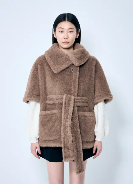 Short Sleeve Belted Teddy Coat