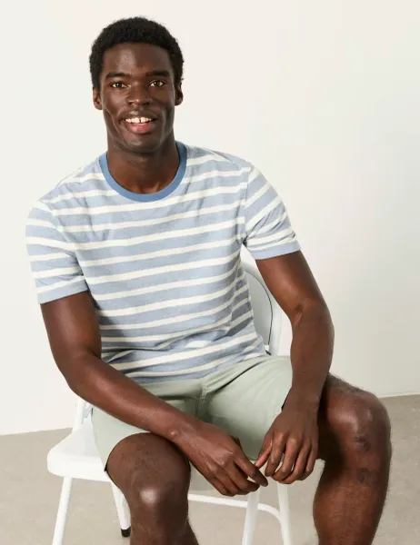 FatFace Pure Cotton Striped T-Shirt Blue Mix