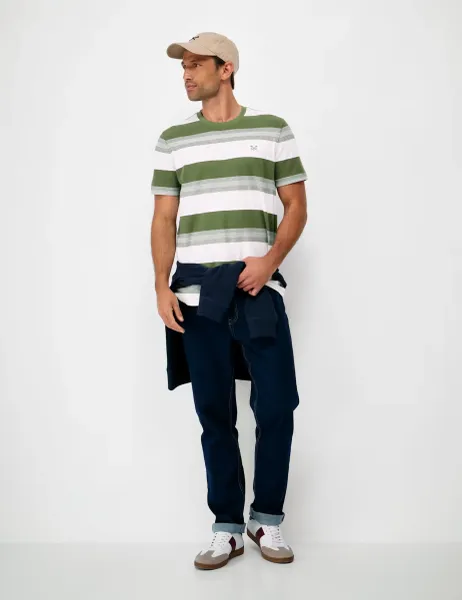 Crew Clothing Striped Oxford Cotton T Shirt