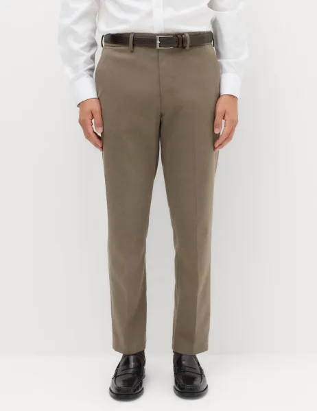 Marks & Spencer Tailored Fit Flannel Smart Trousers Mole