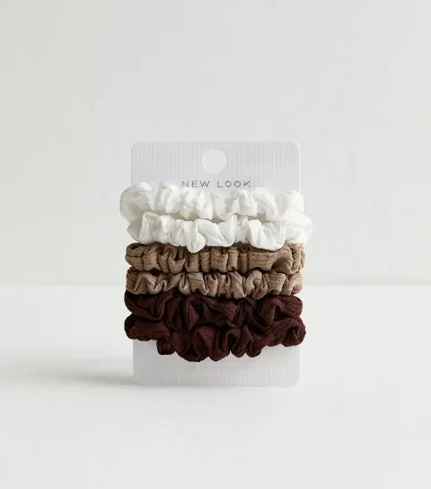 Pack of 6 Multicolour Mini Crinkled Scrunchies