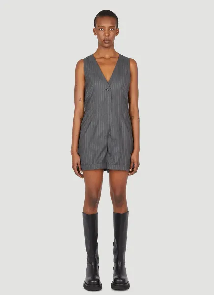 Pinstriped Wool Jumpsuit