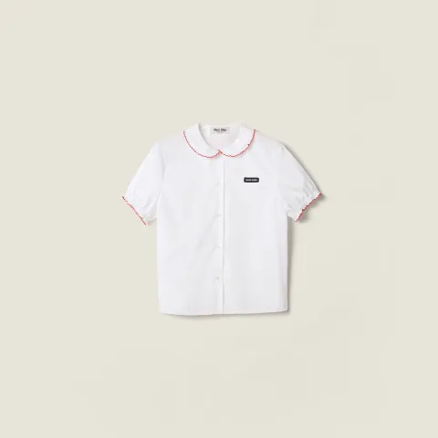 Embroidered poplin shirt
