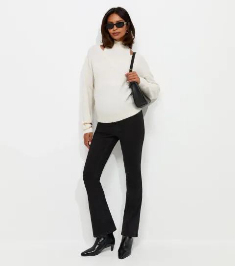 New Look Women's Maternity Black Cotton Rich Over Bump Bootcut Jeans