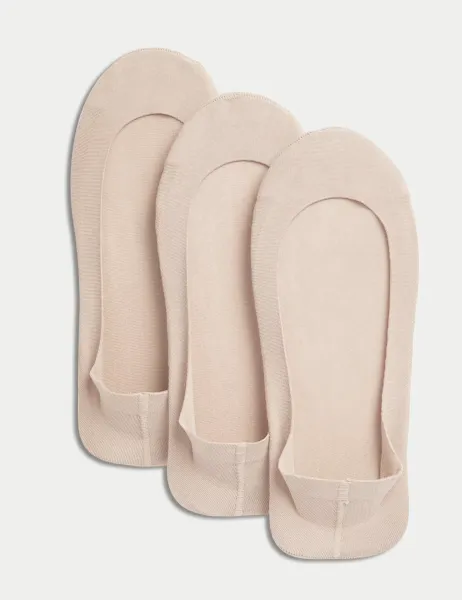 Marks & Spencer 3pk Cotton Rich Low Cut Footsies Opaline