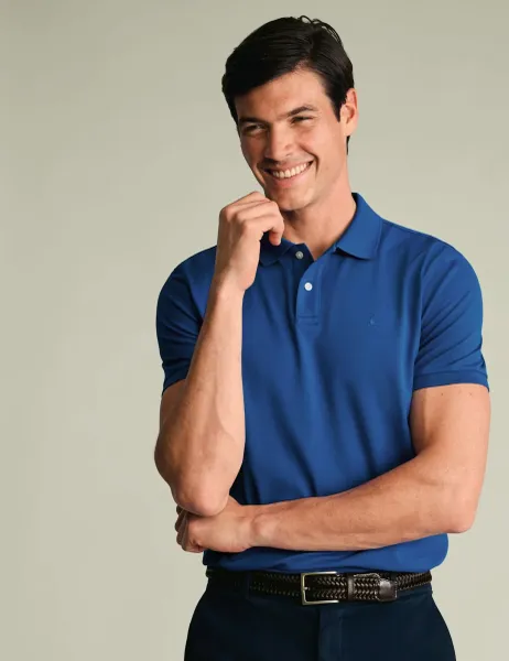 Charles Tyrwhitt Cotton Rich Pique Polo Shirt Cobalt