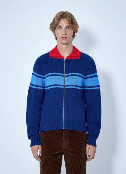 Zip-Up Knit Cardigan
