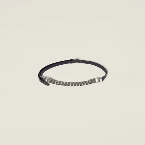 Leather and metal belt