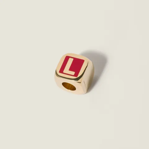 Enameled metal dice charm
