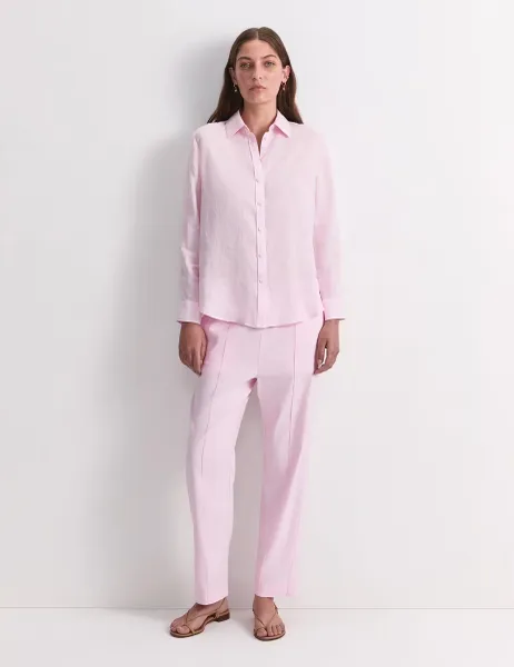 Pure Linen Shirt Pink