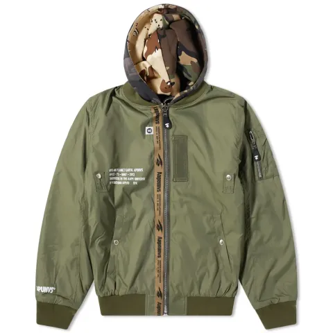 AAPE Reversible Hooded Bomber Jacket