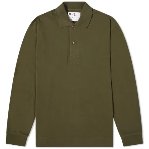 MHL. by Margaret Howell Long Sleeve Press Stud Polo