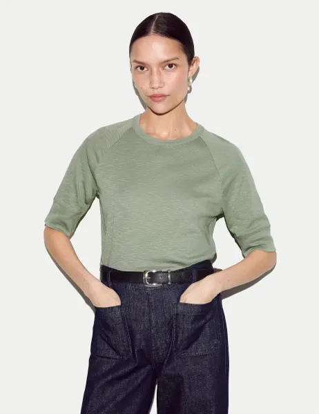 Jigsaw Pure Cotton T-Shirt Green